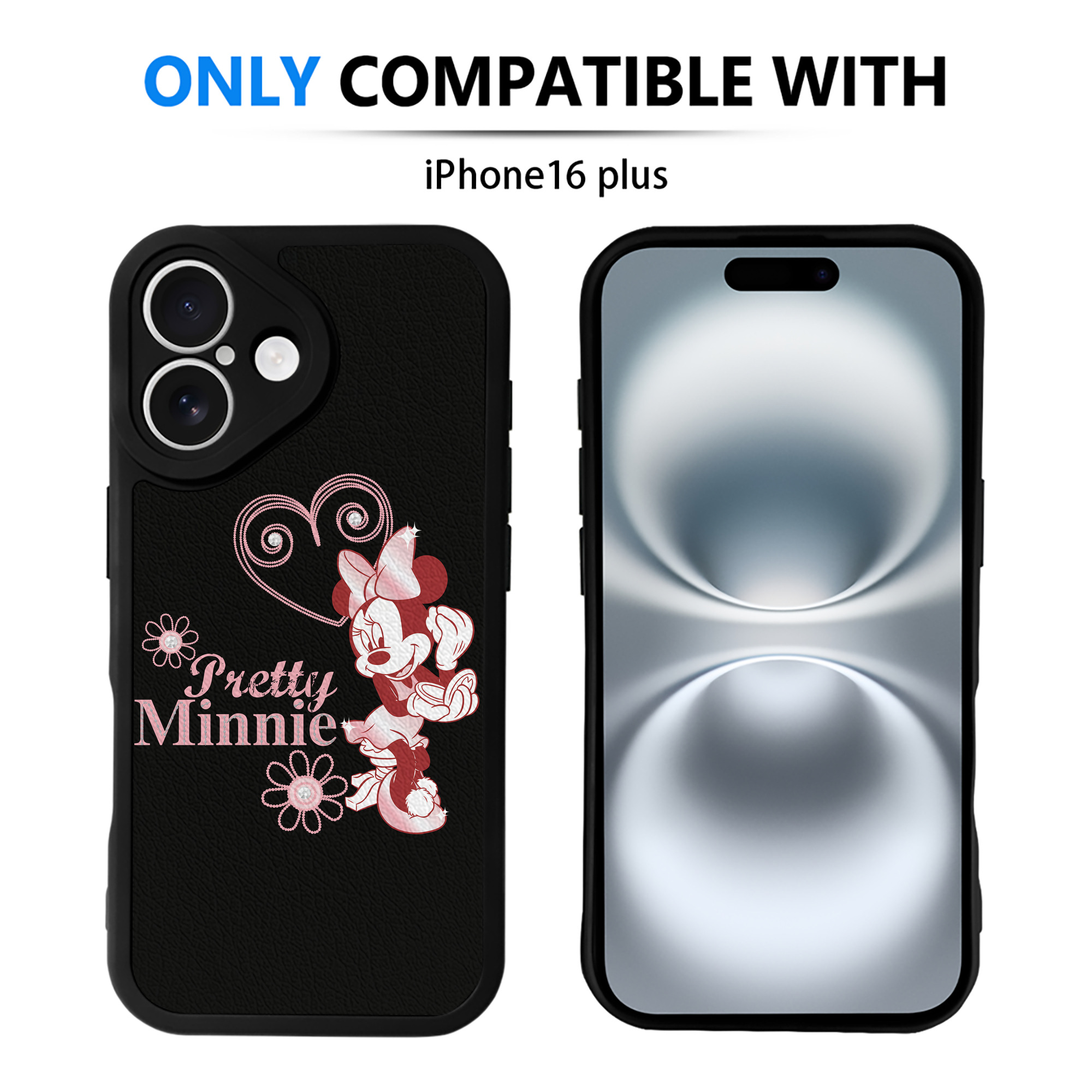 （画像用） ミッキーマウス Mickey Mouse 【iPhone 16シリーズ対応】シリコンスマホケース（レザー調） 材質：シリコン